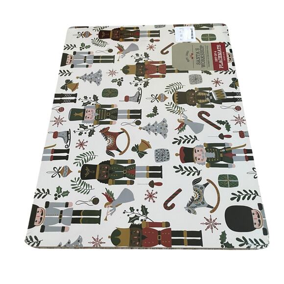 NUTCRACKER Cork Backed Hard Christmas Placemats 12x16 Set of 4 Holiday New - Picture 6 of 10